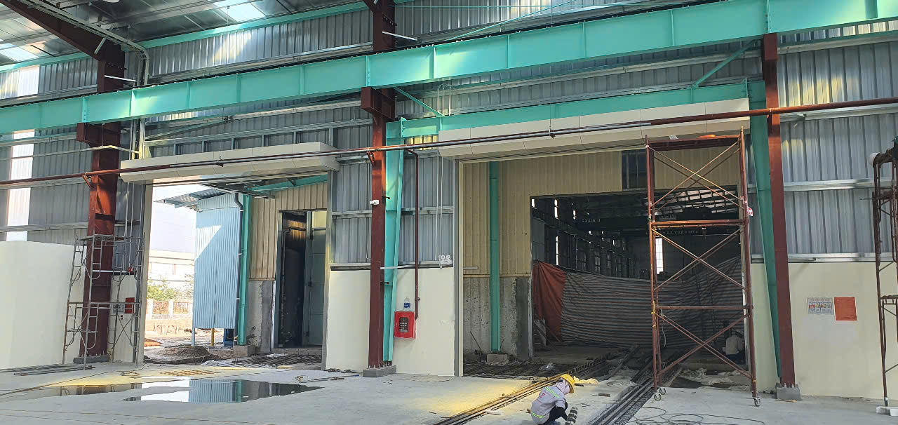 Lắp đặt cửa cuốn nhà máy goltek khu công nghiệp Đồng Văn 2 duy tiên Hà Nam